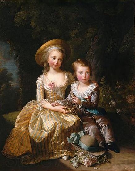 eisabeth Vige-Lebrun Portrait of Madame Royale and Louis France oil painting art